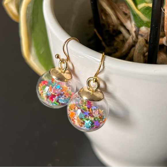 Multi-colored Wishing Ball Earrings - Picture 2 of 6
